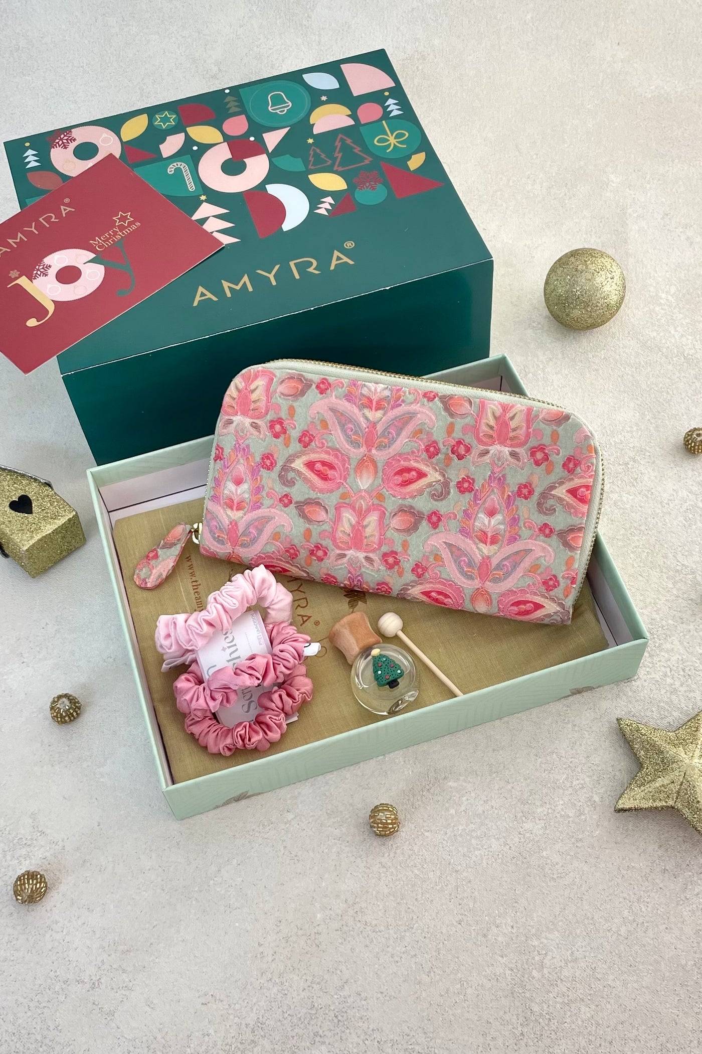 AMYRA Christmas Hamper - Wild Bloom Wallet - Scented & Wellness Box