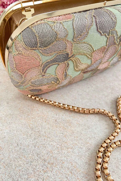Iris Shaded Organza Capsule Clutch - Mint