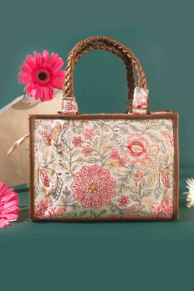 Ivy Floral Embroidered  Handbag