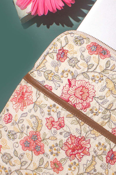 Ivy Floral Embroidered Laptop Sleeve