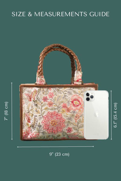 Ivy Floral Embroidered Handbag