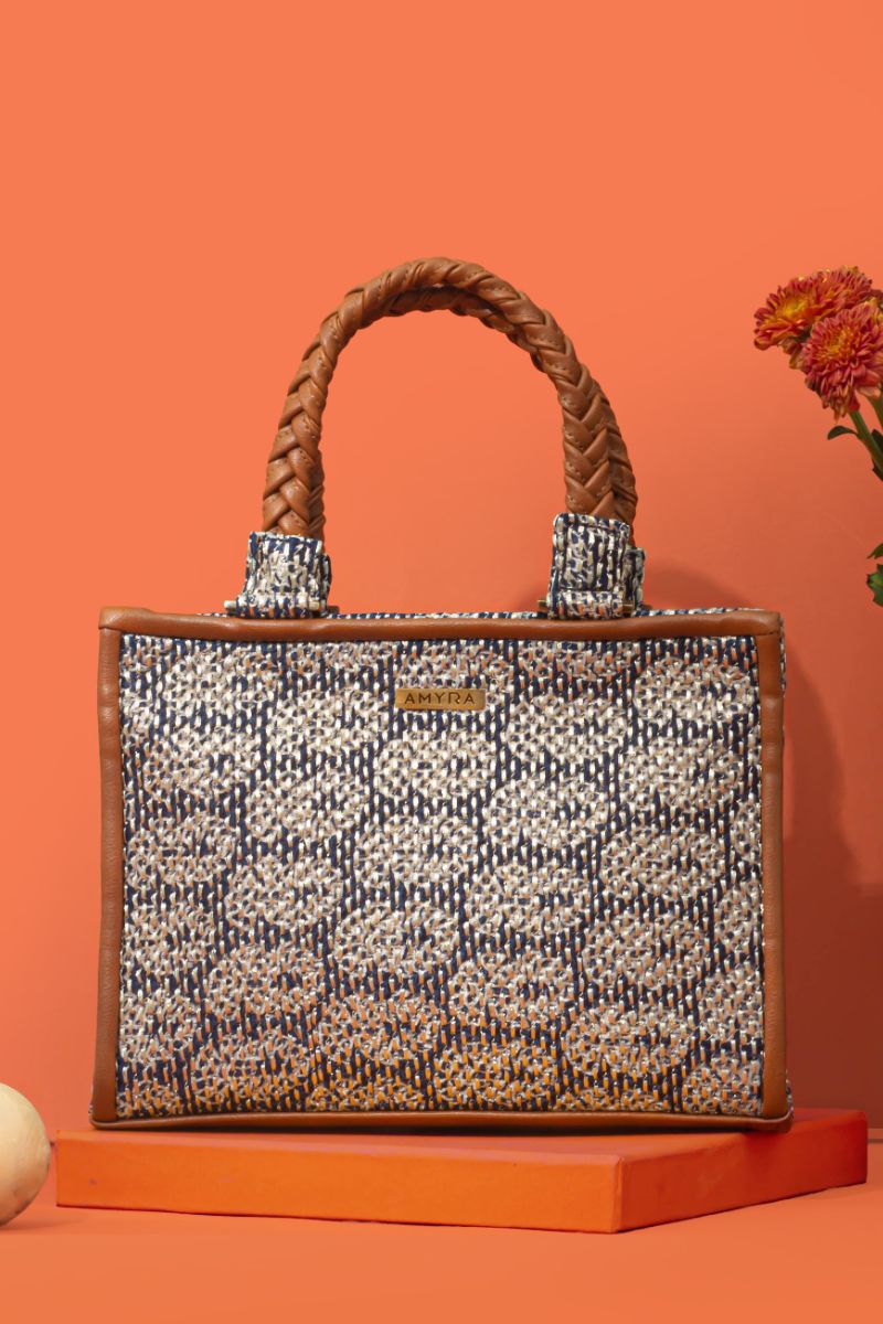 AMYRA - Jasbira Embroidered Handbag - Indigo