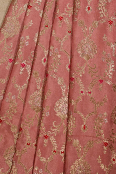 Jhanvi Handloom Dupion Silk Gold Zari Fabric - Mauve