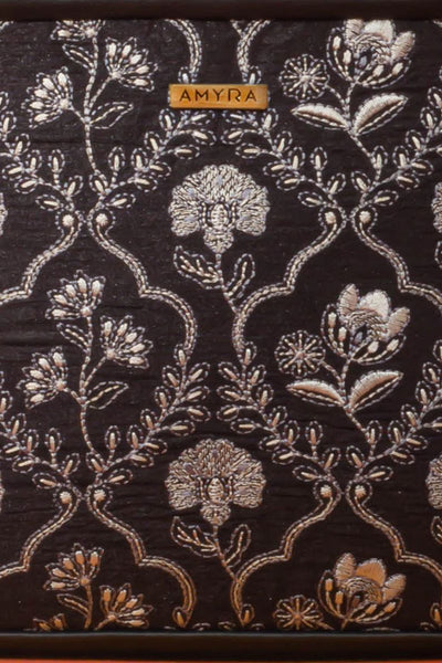 AMYRA - Jharokha Embroidered Handbag - Black