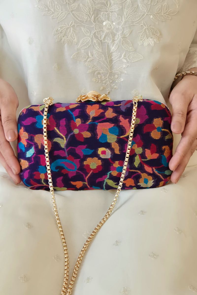 Kusum pashmina cashmere clutch - Multi Color