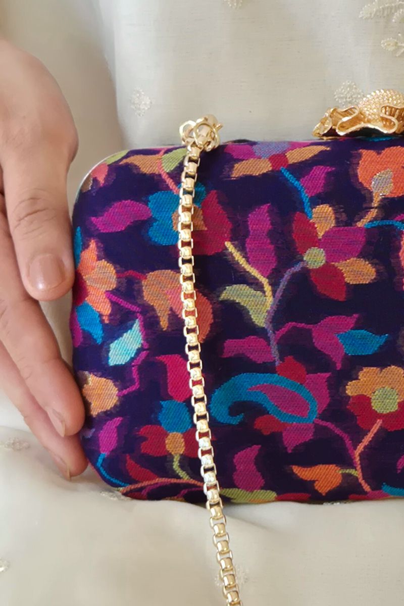 Kusum pashmina cashmere clutch - Multi Color