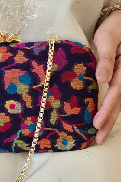 Kusum pashmina cashmere clutch - Multi Color