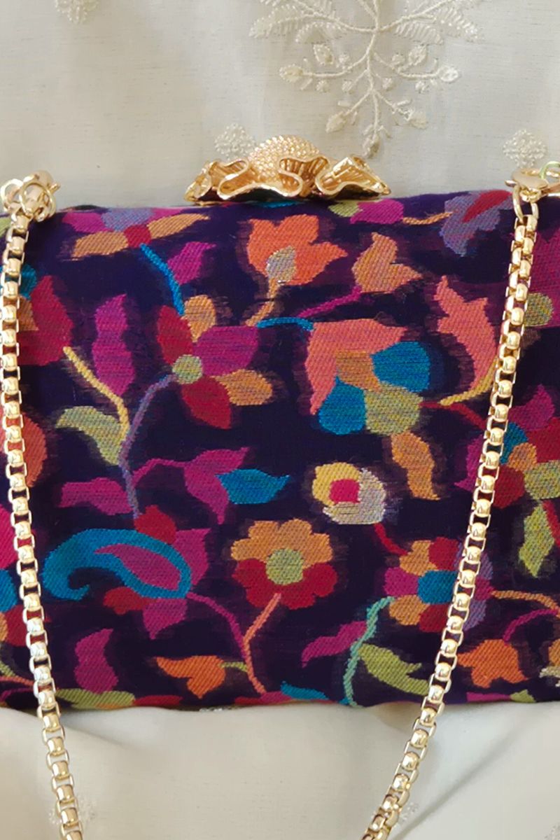 Kusum pashmina cashmere clutch - Multi Color