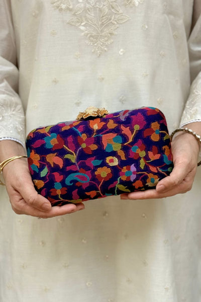 Kusum pashmina cashmere clutch - Multi Color