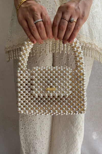 Lenora Pearl handbag - Off-white