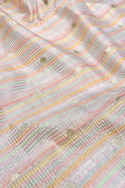 Manas Silk Chiniya Zari Fabric - Multi Color