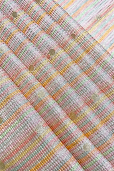 Manas Silk Chiniya Zari Fabric - Multi Color