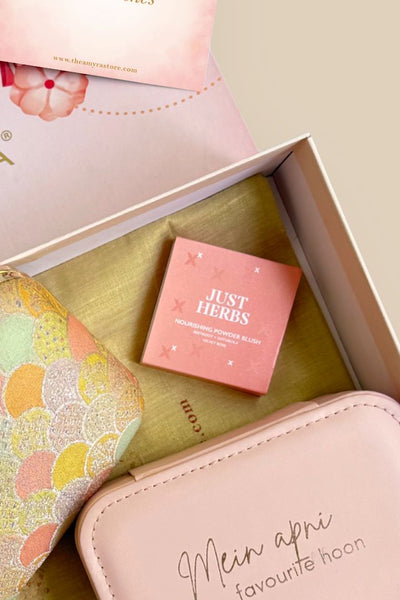 Gift Hamper - Manjari Pure Banarasi Silk Box Clutch - Multi color - Care & Accessory Box