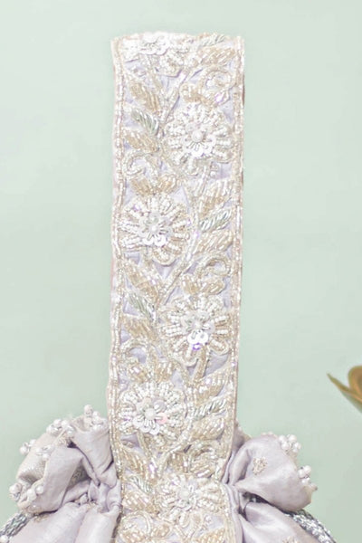 Meraki Embroidered Potli - Silver