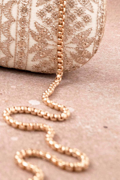 Mirai Embroidered Clutch - Cream