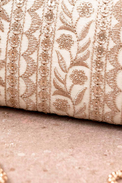 Mirai Embroidered Clutch - Cream