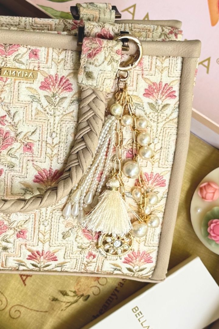 Rakhi Hamper - Mogra Handbag - Off-white -Scented Box