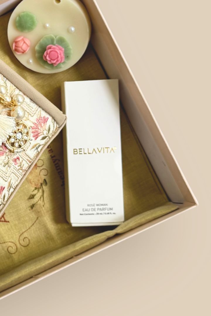 Gift Hamper - Mogra Handbag - Off-white -Scented Box