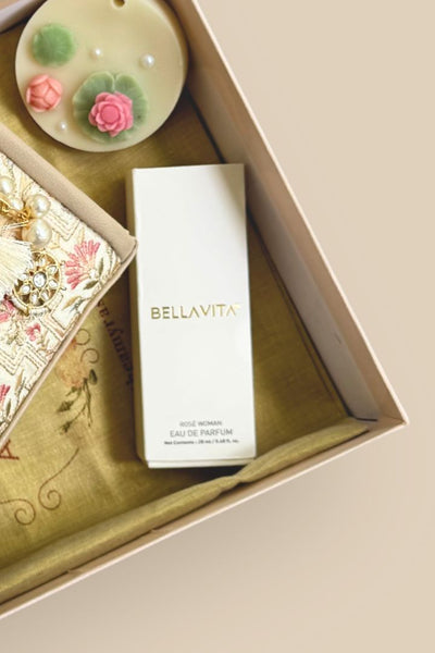Gift Hamper - Mogra Handbag - Off-white -Scented Box