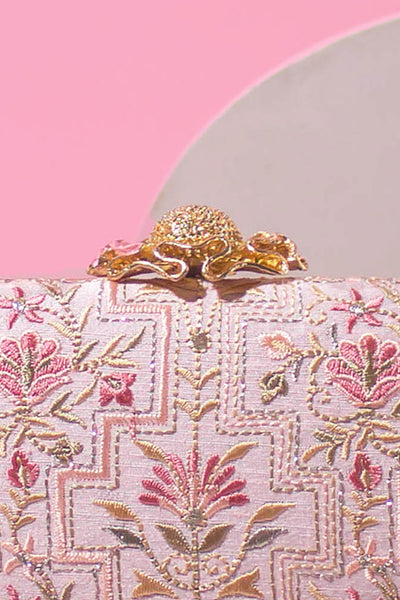 AMYRA Mogra Capsule Clutch - Baby pink