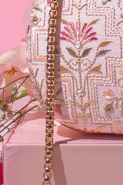 AMYRA Mogra Capsule Clutch - Baby pink