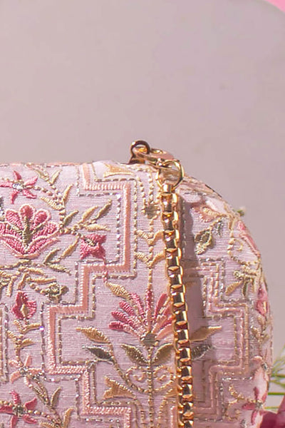 AMYRA Mogra Capsule Clutch - Baby pink