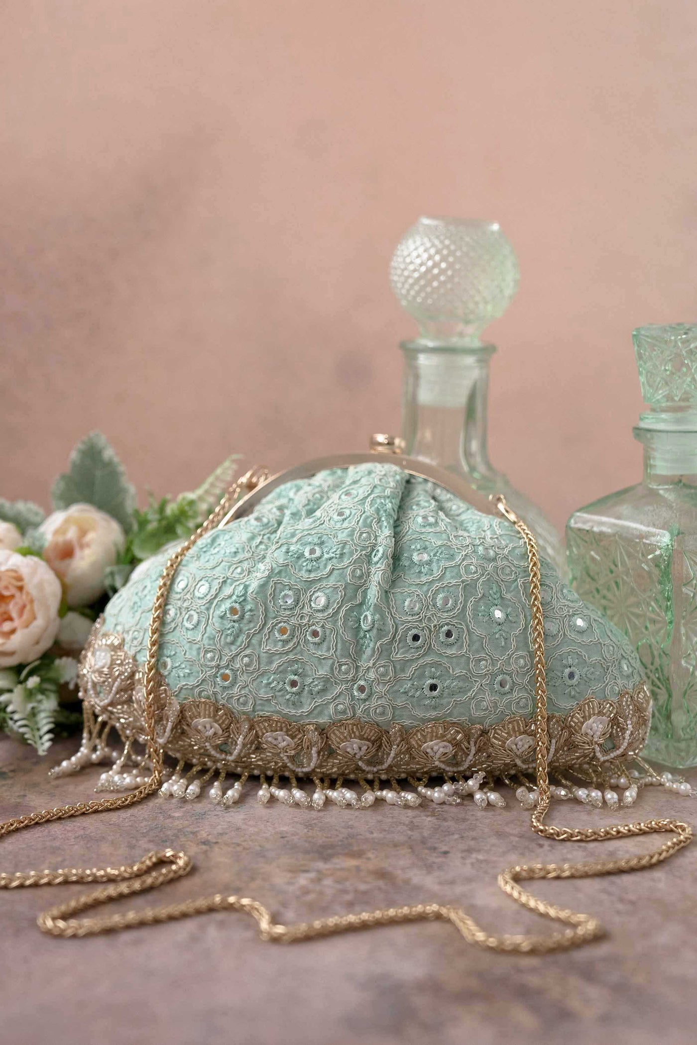 Monroe Vintage Purse - Aqua