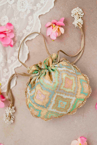 AMYRA Morocco Potli - Sea Green