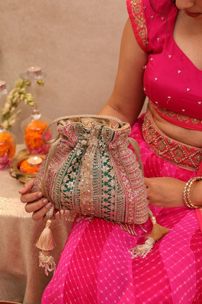 Naaz Potli - Green & Pink