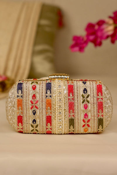 Naaz Embroidered Capsule Clutch - Multicolor