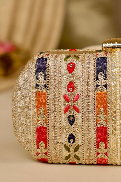 Naaz Embroidered Capsule Clutch - Multicolor