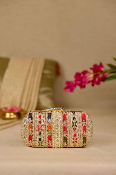 Naaz Embroidered Capsule Clutch - Multicolor