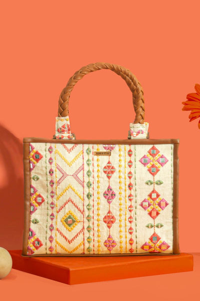 Nadia Mirror Embroidered Handbag - Multicolor