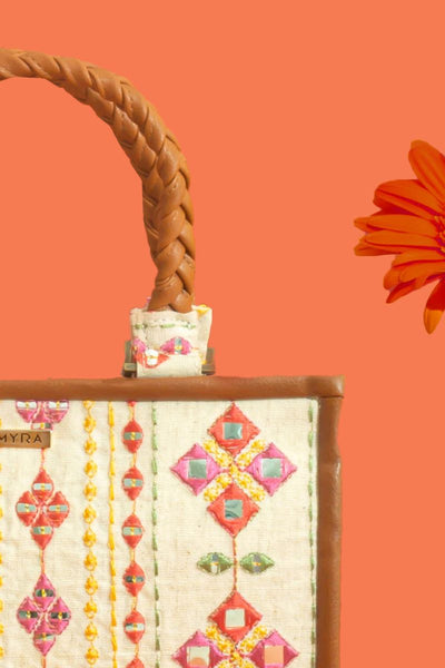 Nadia Mirror Embroidered Handbag - Multicolor