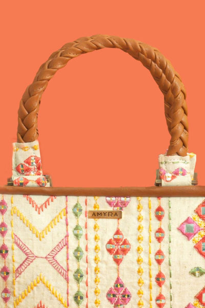 Nadia Mirror Embroidered Handbag - Multicolor