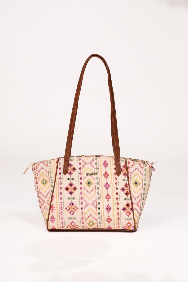 Nadia Mirror Embroidered Tote Bag