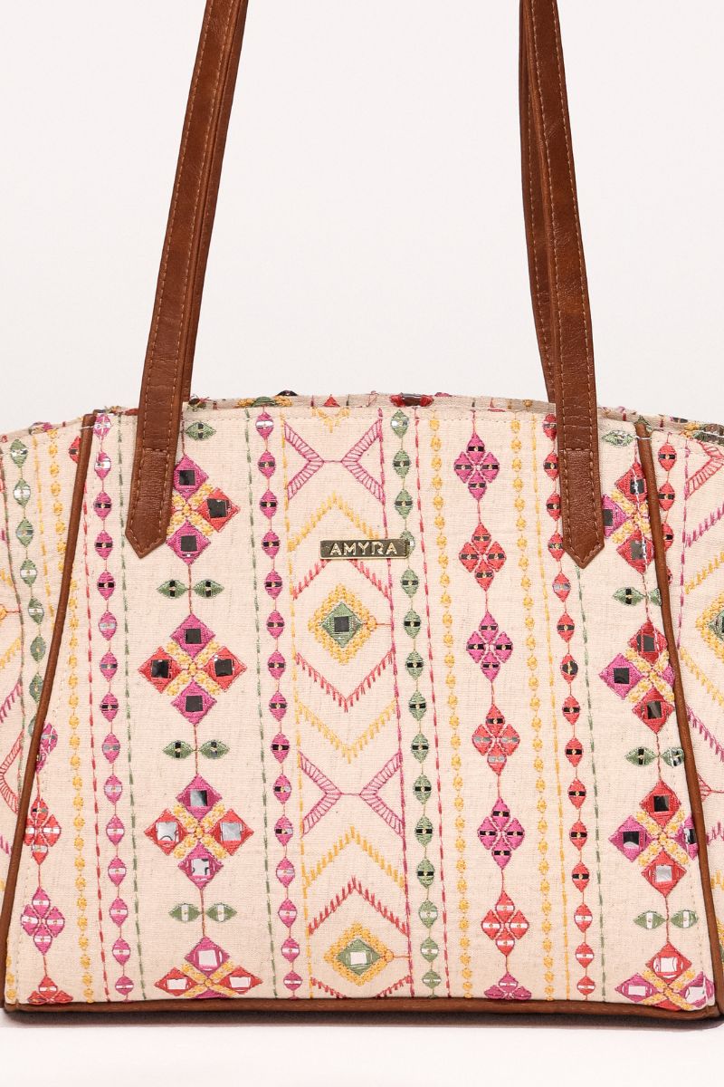 Nadia Mirror Embroidered Tote Bag