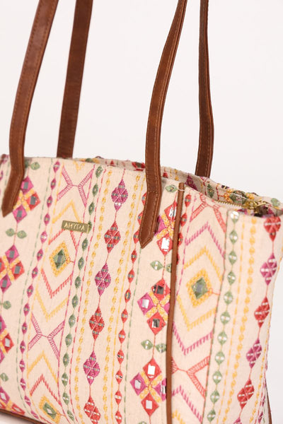 Nadia Mirror Embroidered Tote Bag