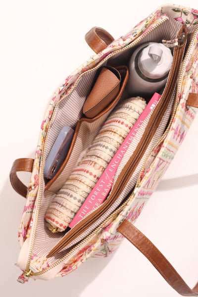 Nadia Mirror Embroidered Tote Bag