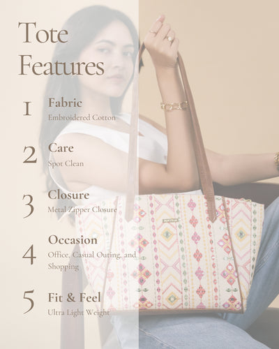 Nadia Mirror Embroidered Tote Bag