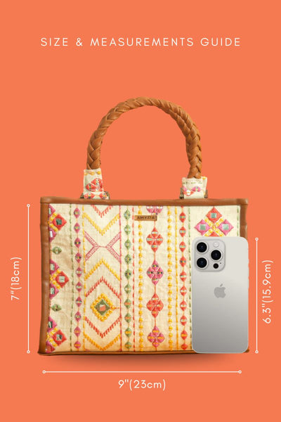 Nadia Mirror Embroidered Handbag - Multicolor