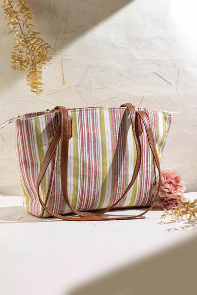 AMYRA New Yorker Tote Bag - Pink brown
