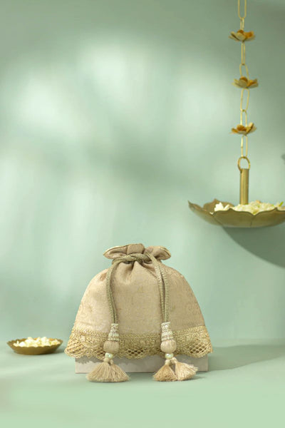 Nira Silk Potli - Beige