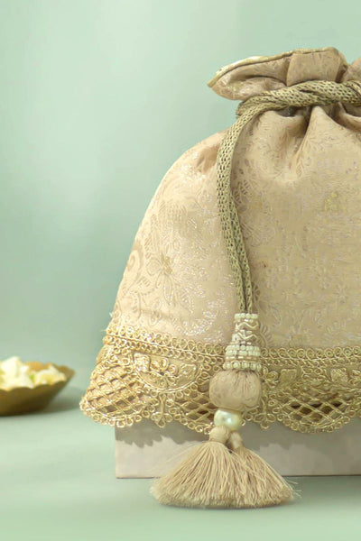 Nira Silk Potli - Beige