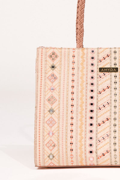 Nova Mirror Embroidered Box Tote Bag