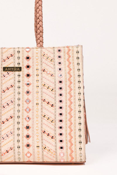 Nova Mirror Embroidered Box Tote Bag