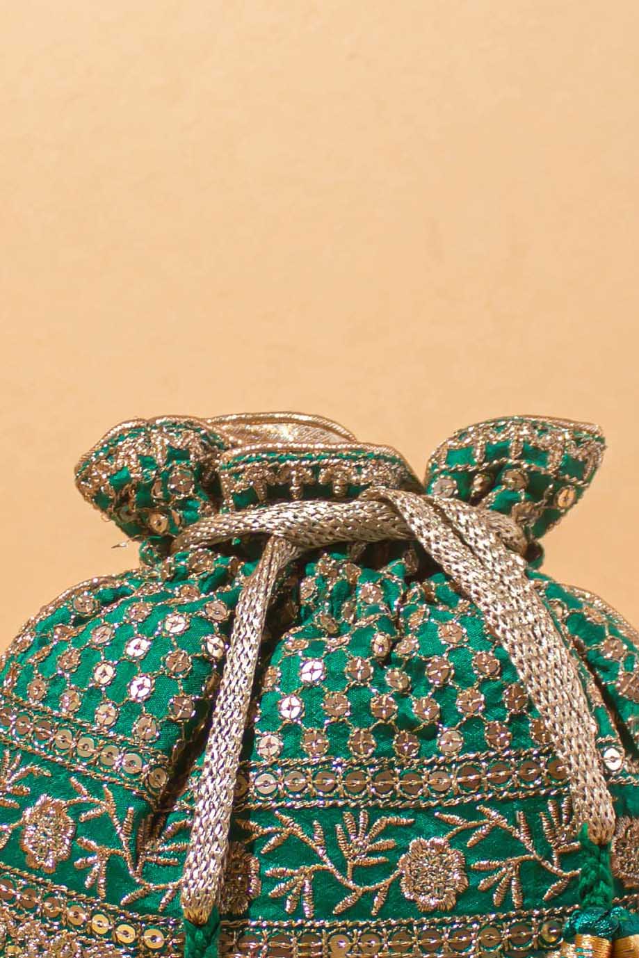 AMYRA Resham Green Potli