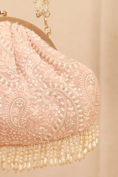 Rhea Threadwork Vintage Purse - Peach