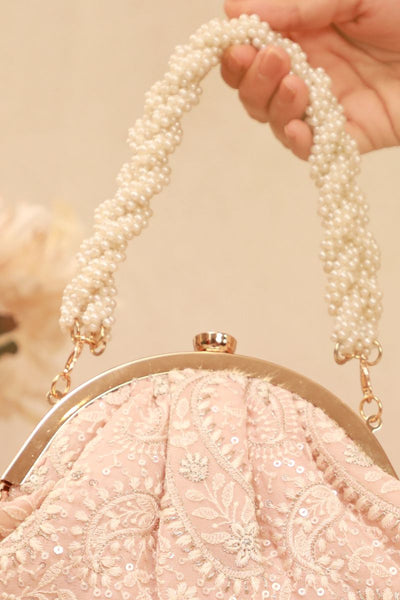 Rhea Threadwork Vintage Purse - Peach