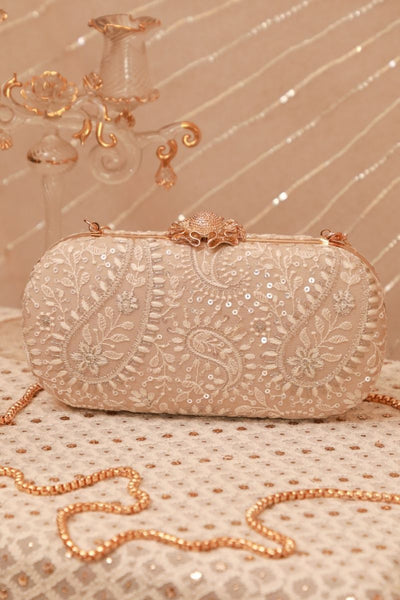 Rhea Threadwork Clutch - Grey